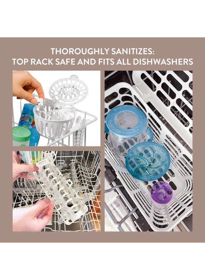Prince Lionheart Made in USA High Capacity 3-in-1 Dishwasher and Spill Proof Vave Cleaner Basket for Toddlers & Infants Bottle Parts & Accessories | Fits all Dishwashers | 100% Recycled Plastic,White - Image 3