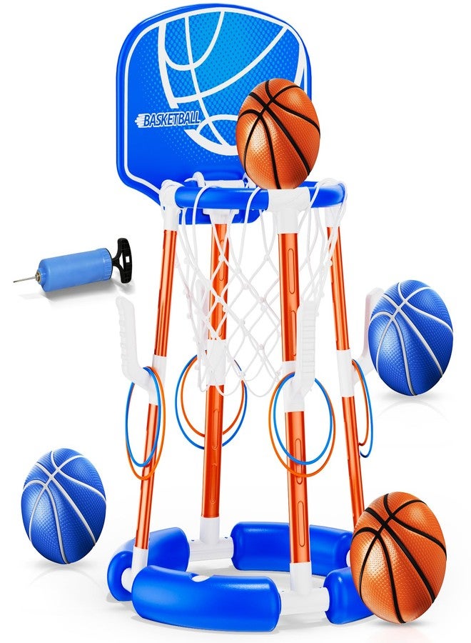 VROGTIK Pool Basketball Hoop with Backboard, Floating Pool Toys for 3-12 Years Old Kids Ring Game with 4 Balls 8 Rings & Pump Outdoor Swimming Pool Basketball Games Water Play Toy Family Party for Kids Adults - Image 1