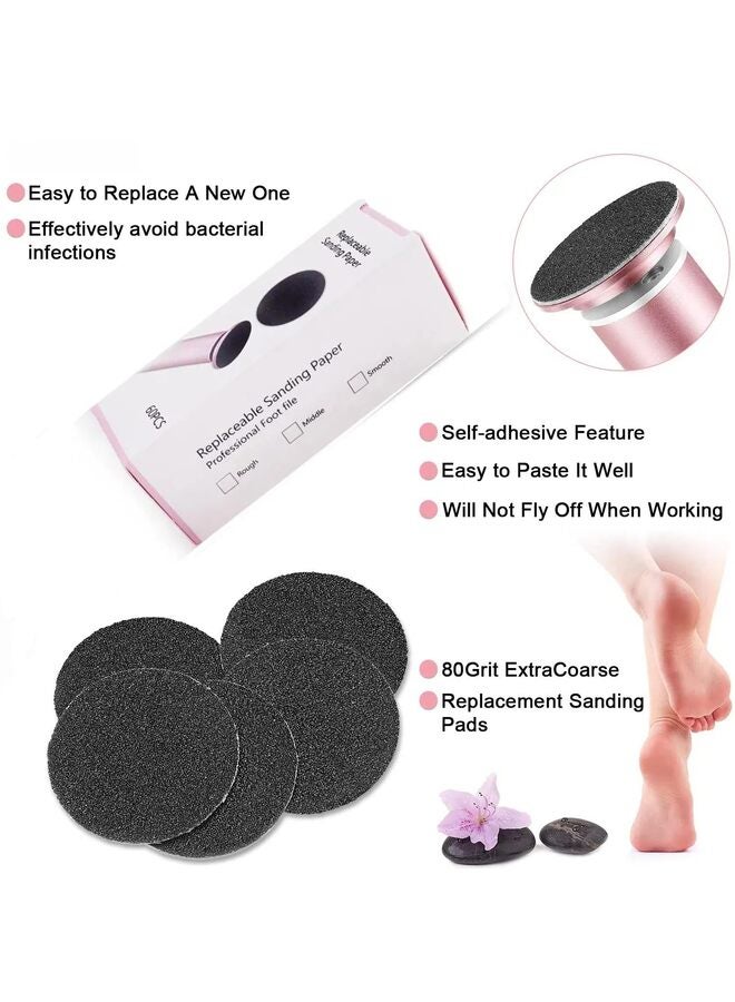 LAMAY 2PCS Replacement Sandpaper Discs for Electric Foot File Adjustable Speed Callus Remover Tool Sandpaper Pad Disks Replaceable for Men Women Dead Cracked Hard Skin - Image 3