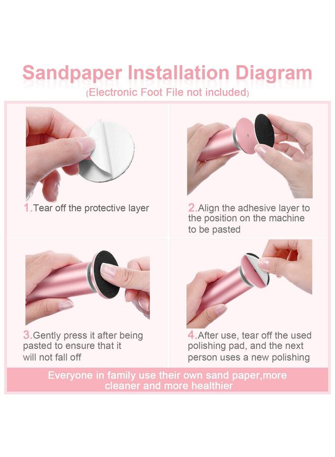 LAMAY 2PCS Replacement Sandpaper Discs for Electric Foot File Adjustable Speed Callus Remover Tool Sandpaper Pad Disks Replaceable for Men Women Dead Cracked Hard Skin - Image 4