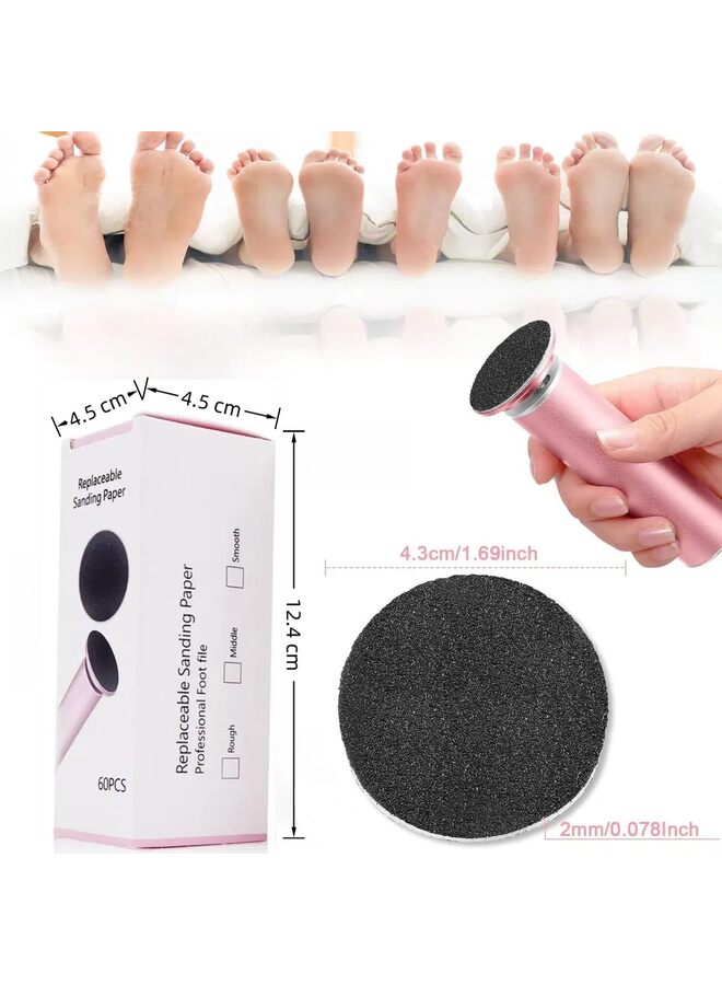 LAMAY 2PCS Replacement Sandpaper Discs for Electric Foot File Adjustable Speed Callus Remover Tool Sandpaper Pad Disks Replaceable for Men Women Dead Cracked Hard Skin - Image 2