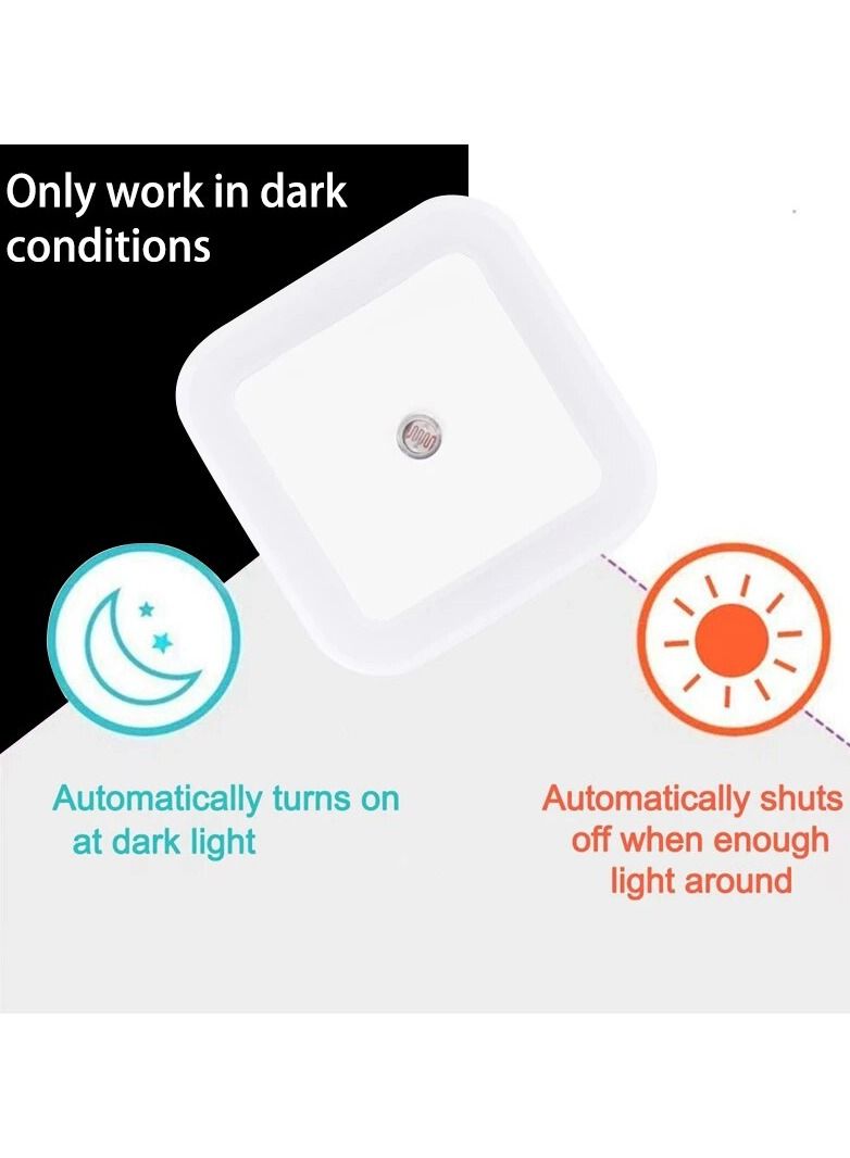AROAQ Mini Auto Night Lamp LED Light Built-in Light Sensor Control White Bedside Light Wall Lamp EU Plug - Image 2