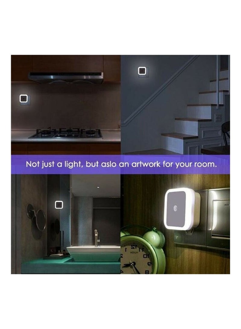 AROAQ Mini Auto Night Lamp LED Light Built-in Light Sensor Control White Bedside Light Wall Lamp EU Plug - Image 3