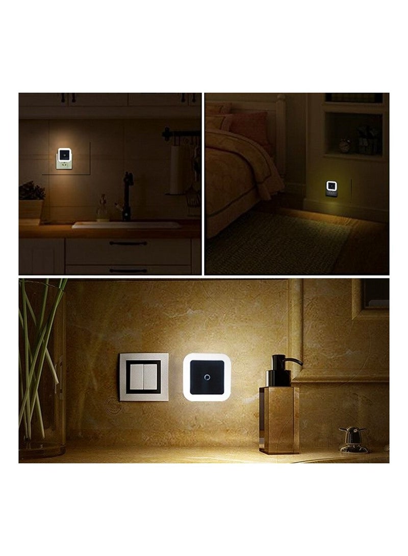 AROAQ Mini Auto Night Lamp LED Light Built-in Light Sensor Control White Bedside Light Wall Lamp EU Plug - Image 4
