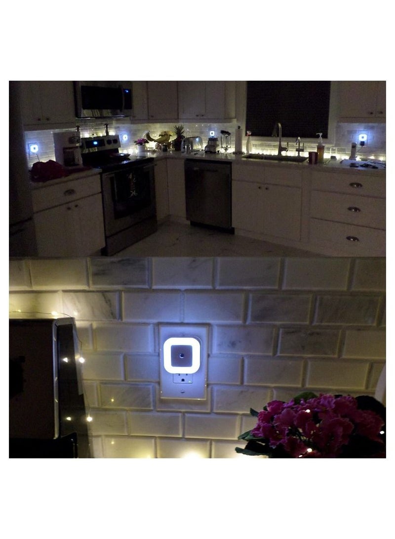 AROAQ Mini Auto Night Lamp LED Light Built-in Light Sensor Control White Bedside Light Wall Lamp EU Plug - Image 5