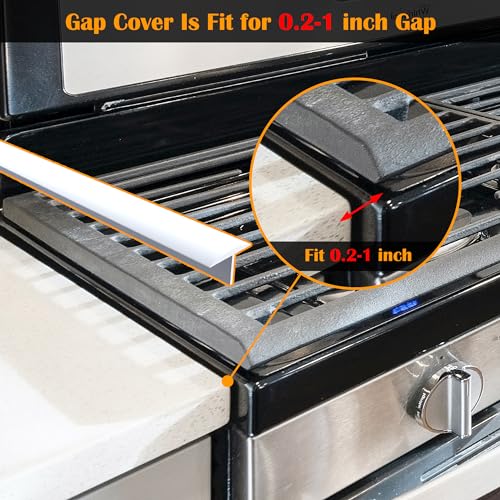 KindGa Stove Gap Covers, Silicone Counter Gap Filler for Stove, 30 Inches for 0.2-1 inch Gap,Seal Spills between Appliances Countertop Furniture Stoves Ovens(Set of 2, White) - Image 2