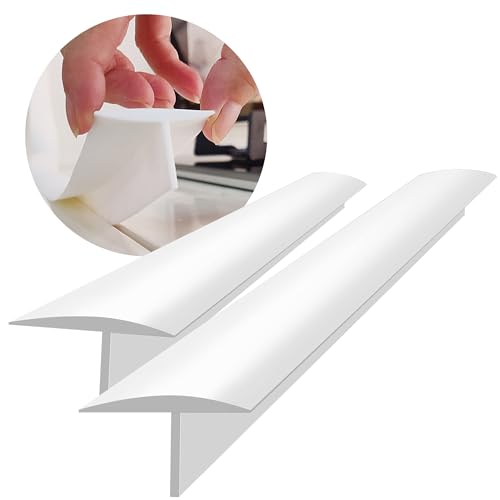 KindGa Stove Gap Covers, Silicone Counter Gap Filler for Stove, 30 Inches for 0.2-1 inch Gap,Seal Spills between Appliances Countertop Furniture Stoves Ovens(Set of 2, White) - Image 1
