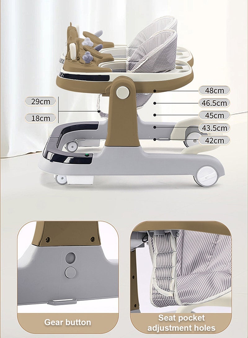 ما بيبي يمكن للطفل ووكر سيارة مضادة للساق مضادة للدوران للأولاد والبنات الجلوس ودفع عربة الأطفال المشاية التعليمية - Image 2