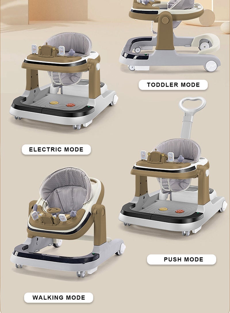 ما بيبي يمكن للطفل ووكر سيارة مضادة للساق مضادة للدوران للأولاد والبنات الجلوس ودفع عربة الأطفال المشاية التعليمية - Image 4