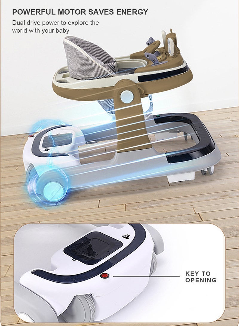 ما بيبي يمكن للطفل ووكر سيارة مضادة للساق مضادة للدوران للأولاد والبنات الجلوس ودفع عربة الأطفال المشاية التعليمية - Image 3