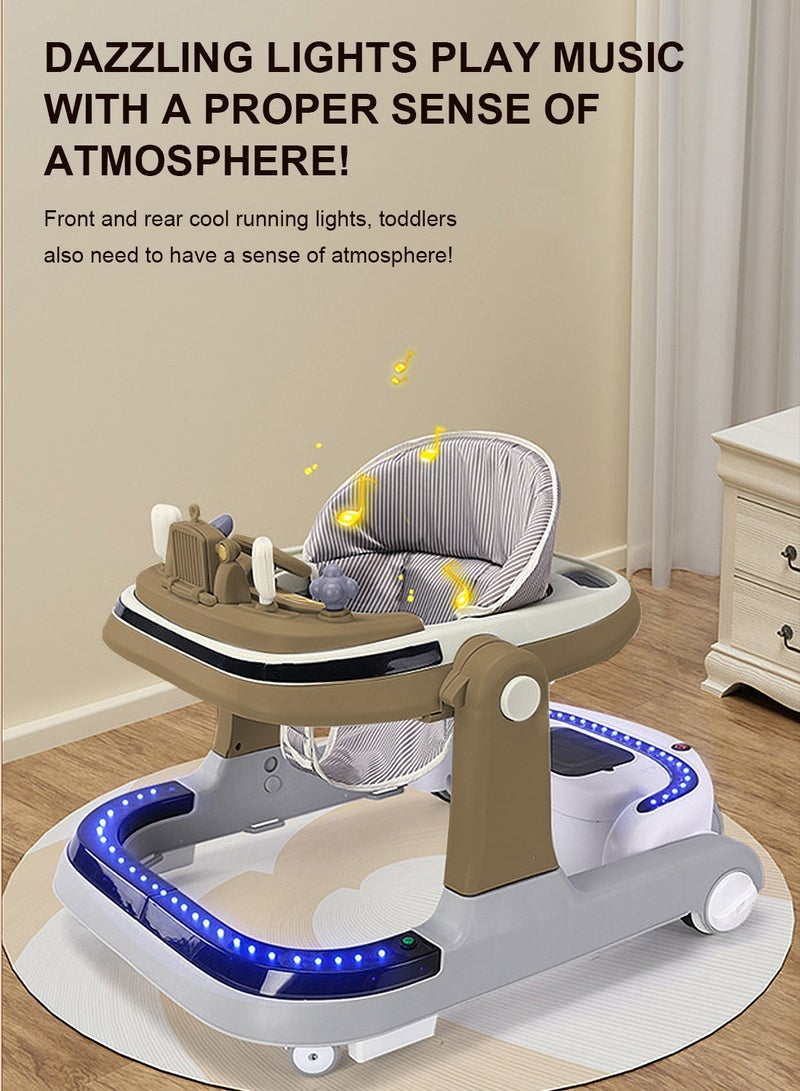 ما بيبي يمكن للطفل ووكر سيارة مضادة للساق مضادة للدوران للأولاد والبنات الجلوس ودفع عربة الأطفال المشاية التعليمية - Image 5