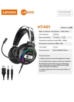lecoo Lenovo Lecoo Wired Gaming Headset Black  - Image 4