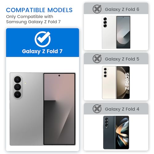 VEGO Case for Galaxy Z Fold 7, with [Hinge Protection][Tempered Glass Privacy Screen Protector], Compatible with MagSafe, Magnetic Anti-Spy Shockproof Cover for Samsung Galaxy Z Fold 7 - Blue - Image 2