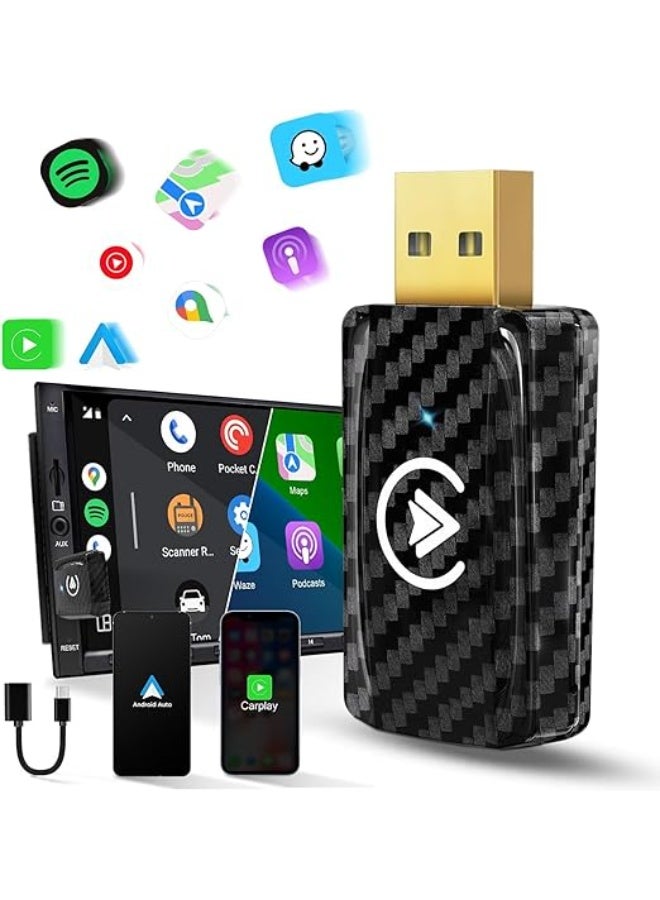 Wireless CarPlay & Android Auto Adapter – 2-in-1 Wireless Dongle for OEM Wired CarPlay & Android Auto Cars, iPhone iOS 12+ / Android 11+, Original High Quality - Image 1