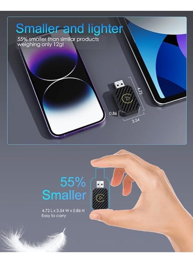 Wireless CarPlay & Android Auto Adapter – 2-in-1 Wireless Dongle for OEM Wired CarPlay & Android Auto Cars, iPhone iOS 12+ / Android 11+, Original High Quality - Image 2