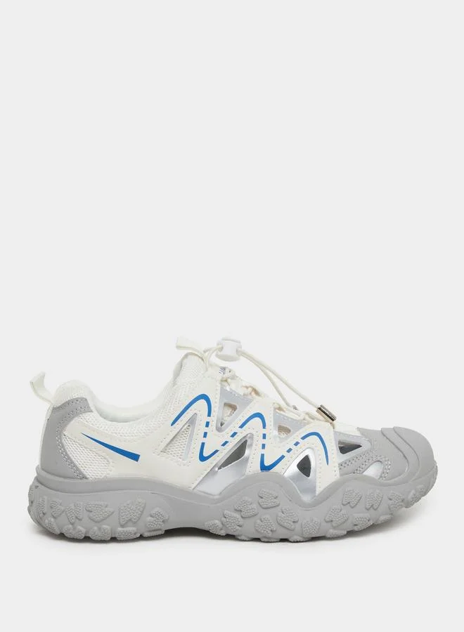 Styli Styli Women Textured Sole Toggle Lace Sneakers