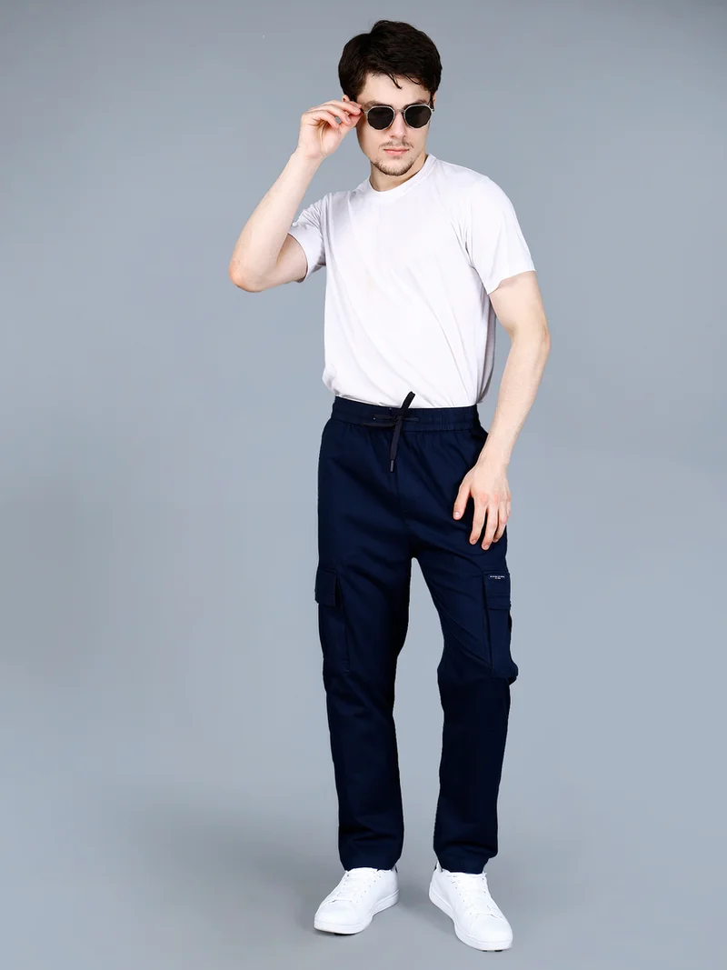 Fort Collins Fort Collins Men Solid Cargo Pants with Drawstring