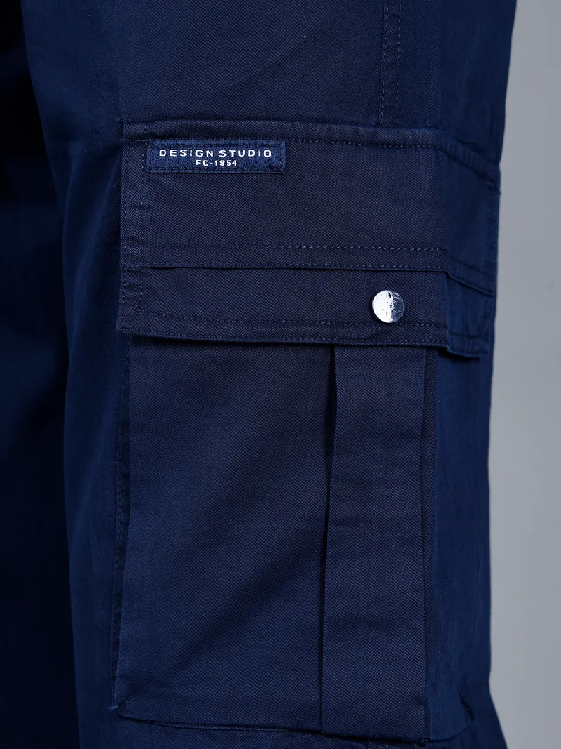 Fort Collins Fort Collins Men Solid Cargo Pants with Drawstring