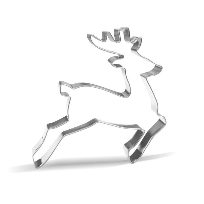 13 CM LEAPING REINDEER COOKIE CUTTER STAINLESS STEEL