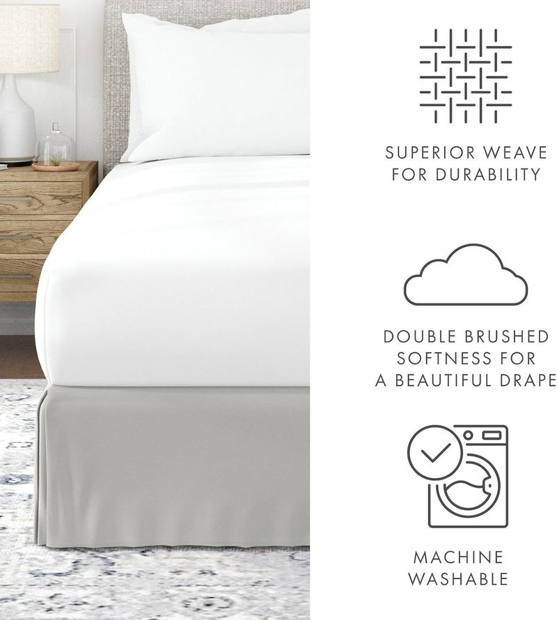 Linen Market Pleated Bed Skirt, Twin X-Large, Light Gray - Image 5