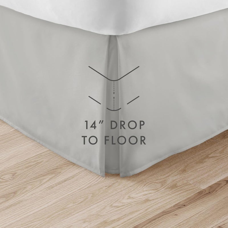 Linen Market Pleated Bed Skirt, Twin X-Large, Light Gray - Image 4