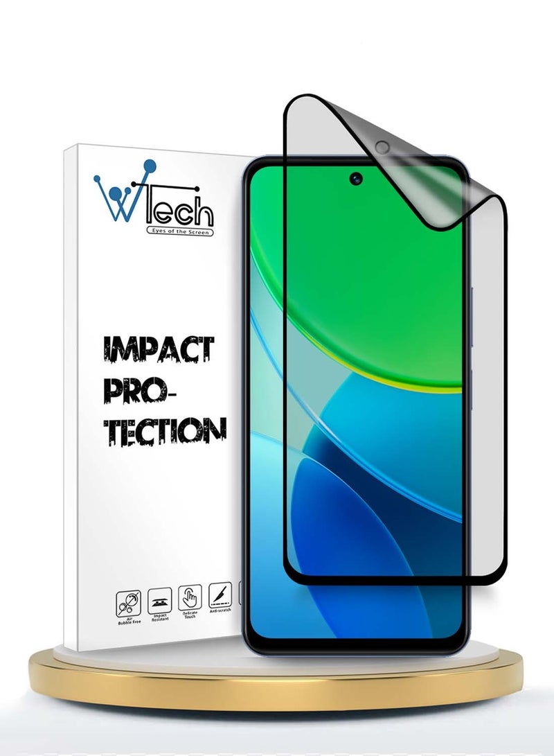 دبليو تيك واقي شاشة مرن كامل بالغراء من Nano Ceramic Premium لـ vivo Y19s Pro 4G 2025 / vivo Y19s 4G 2024 - شفاف/أسود - Image 1