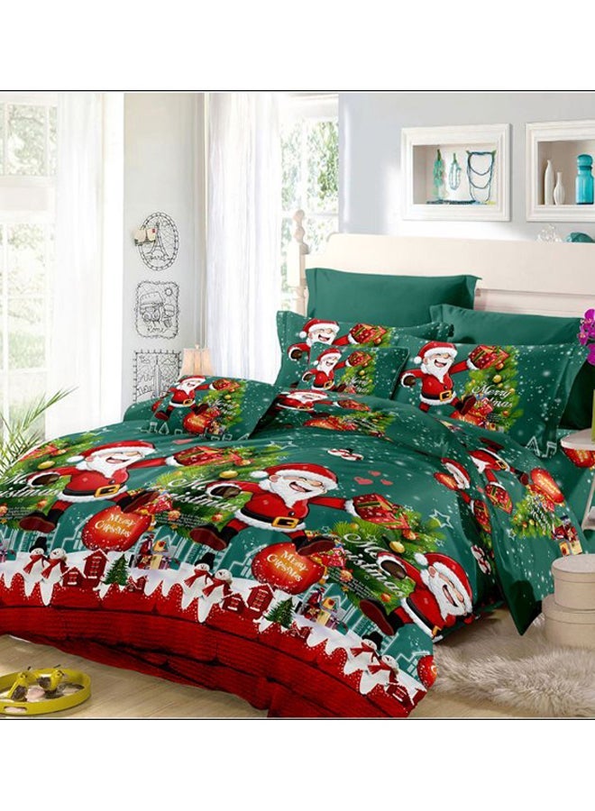 NIBEMINENT 3D Printed Santa Duvet Cover Set Polyester Multicolour Queen - Image 1