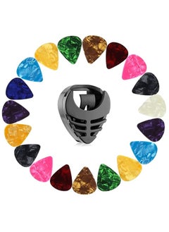 Tersely 30Pcs Guitar Picks with Holder, T Tersely Plectrums For Your Electric Guitar, Acoustic, Bass, Ukulele, 0.5mm 0.75mm 1mm,Mixed Colors (30-Packs)  - Image 1