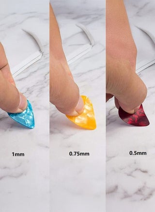 30 قطعة من أعواد الغيتار مع حامل، ريشة غيتار تيرسيلي للغيتار الكهربائي، الصوتي، الباس، القيثارة، 0.5 مم 0.75 مم 0.75 مم 1 مم، ألوان مختلطة (30 عبوة) - view 2