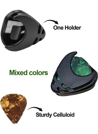 30 قطعة من أعواد الغيتار مع حامل، ريشة غيتار تيرسيلي للغيتار الكهربائي، الصوتي، الباس، القيثارة، 0.5 مم 0.75 مم 0.75 مم 1 مم، ألوان مختلطة (30 عبوة) - view 3