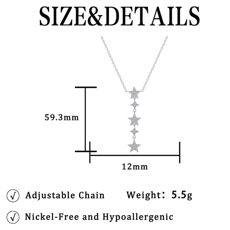 Long Five-pointed Star Rhinestone Necklace - Image 4