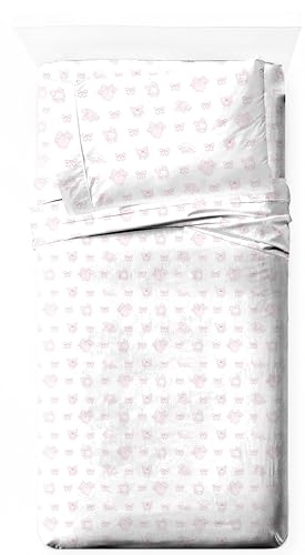Jay Franco Sheet Set with Fitted Flat Sheets Pillow Cover UltraSoft Bedding with Pillowcase for Room Decor Multi Hello Kitty 3 Piece Twin - Image 1