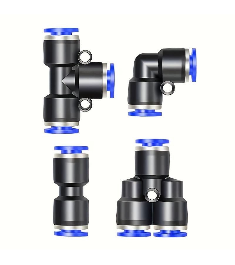 20 Pneumatic Tee Quick Plug Connectors 6mm Outer Diameter 5 Pieces Each For Pe Pv Pu Py Models - Image 2