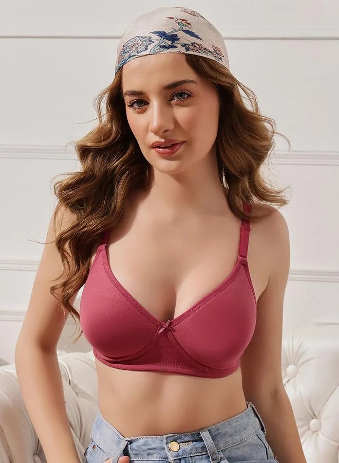 Clovia Non-Padded Non-Wired Full Coverage Multiway T-shirt Bra - Cotton Rich