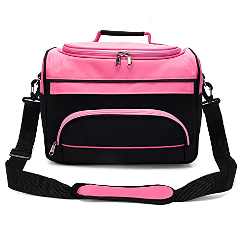 MAXPAND Small Hairdressing Bags for Stylists Hairdresser Bag for Supplies with Shoulder Strap Cosmetics Beauty Hairstylist Bag Makeup Salon Organizer Bag with YKK Zipper (BLACK), 13.8" x 8.7" x 9.5" - Image 1