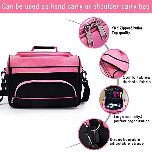 MAXPAND Small Hairdressing Bags for Stylists Hairdresser Bag for Supplies with Shoulder Strap Cosmetics Beauty Hairstylist Bag Makeup Salon Organizer Bag with YKK Zipper (BLACK), 13.8" x 8.7" x 9.5" - Image 3
