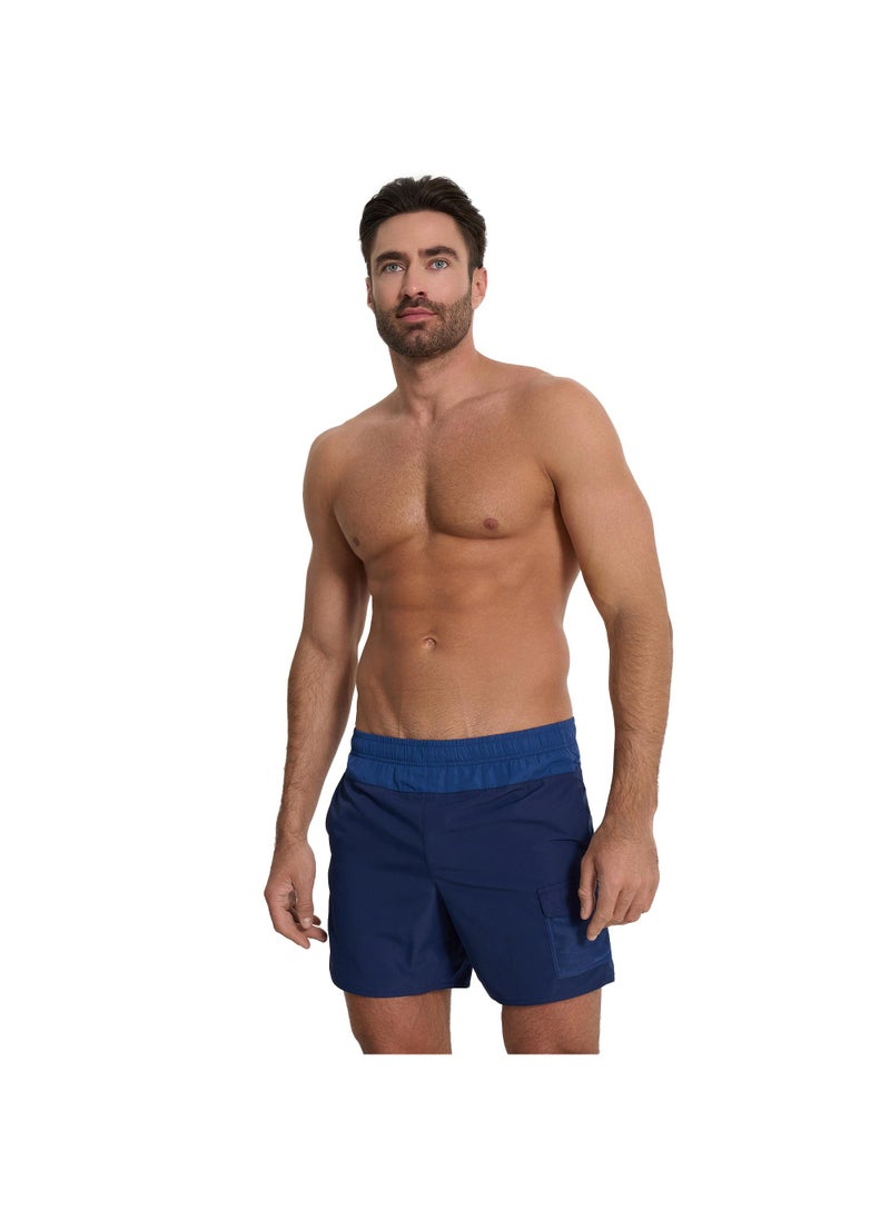 Joss Joss Men's Swimming Shorts Blue – Quick-Drying, Adjustable Drawstring, 3 Velcro Pockets, Built-In Suspenders, Comfortable for Water Sports  - Image 1