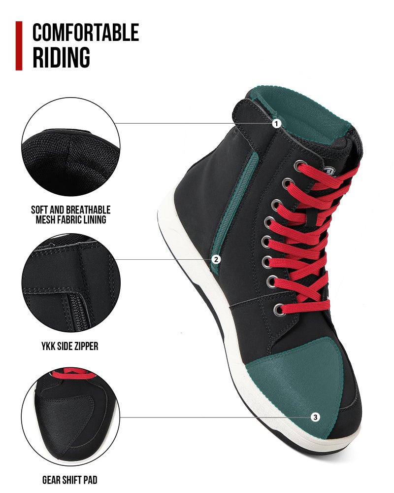 BORLENI Motorcycle Riding Shoes Road Street Motocross Protective Boots for Men, Casual Breathable Powersports Shoes - Image 3