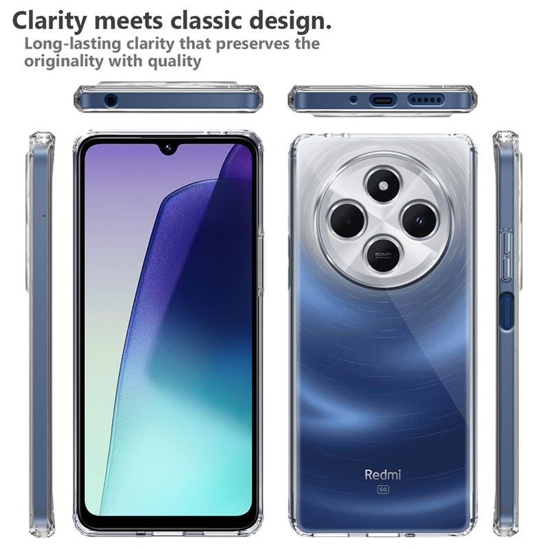 Nishtech غطاء خلفي شفاف هجين ناعم رفيع مضاد للغبار مع حماية الكاميرا لهاتف Redmi 14C 5G - Image 2