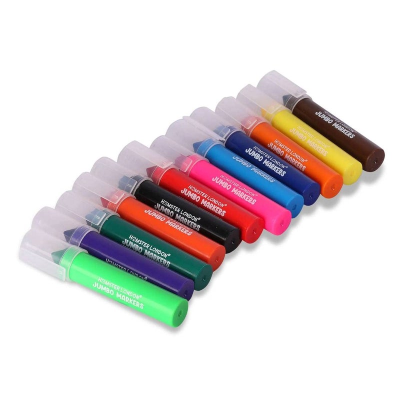 Hamster HAMSTER LONDON Combo Different Color Shades Jumbo Pen Markers for Art Coloring Painting Drawing Posters Gift DIY Art Crafts Scrapbooking Pack of 12 - Image 2