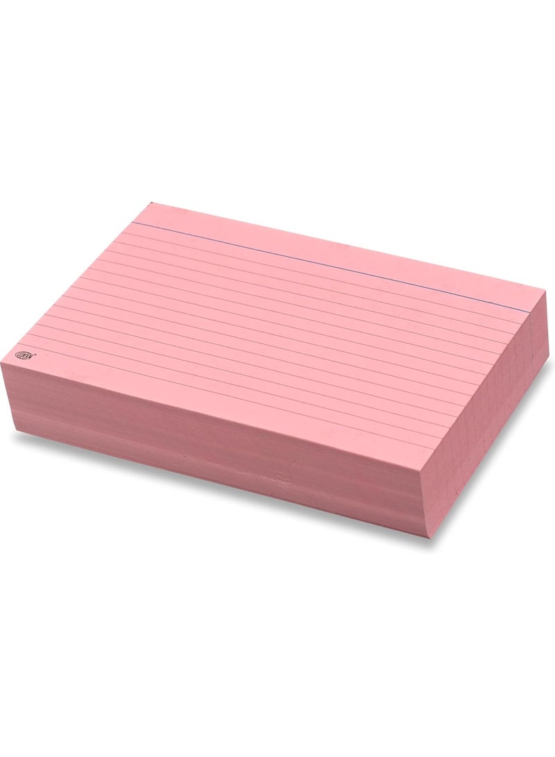 FIS® Ruled Record Cards or Index Cards, Size:8"x5" Inches (203x127mm), Two Sides Single Ruled, 240gsm, 100 Sheets Per Packet, Packet of 3 Pieces, Pink Color-FSIC85PI-3 - Image 2