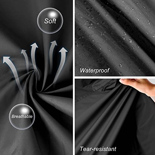 LAMA Womens Long Raincoats Rain Jacket Waterproof Packable Outdoor Hooded Windbreaker Lightweight Adjustable Waist for Outdoors(Black, L) - Image 5