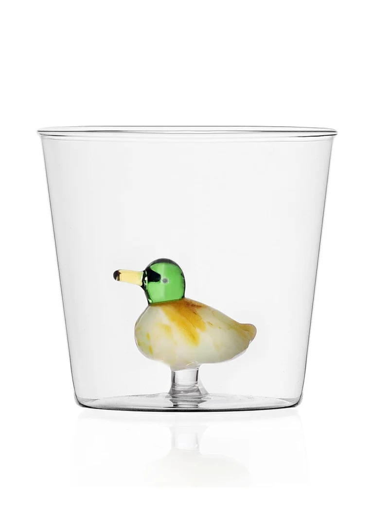 1Chase 3D Duck Design Borosilicate Glass Cup – 300ml | Cute Animal Mug for Tea, Coffee & Present - 1pcs