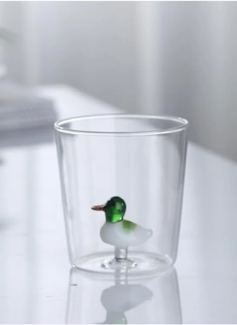 1Chase Borosilicate Three Dimentional Animal Design Glass Cups 300 ML (Duck)
