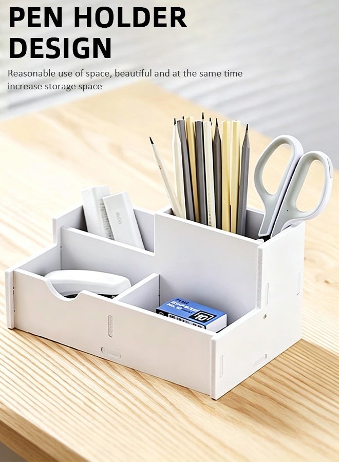 DUNISO 4 Tier Desktop Organizer, Book Holder,Office Desk Organizer, Desk Stationery Storage File Sorter Organizerand Accessories with Magazine Folder Holder for Home Office School Decoration - Image 4