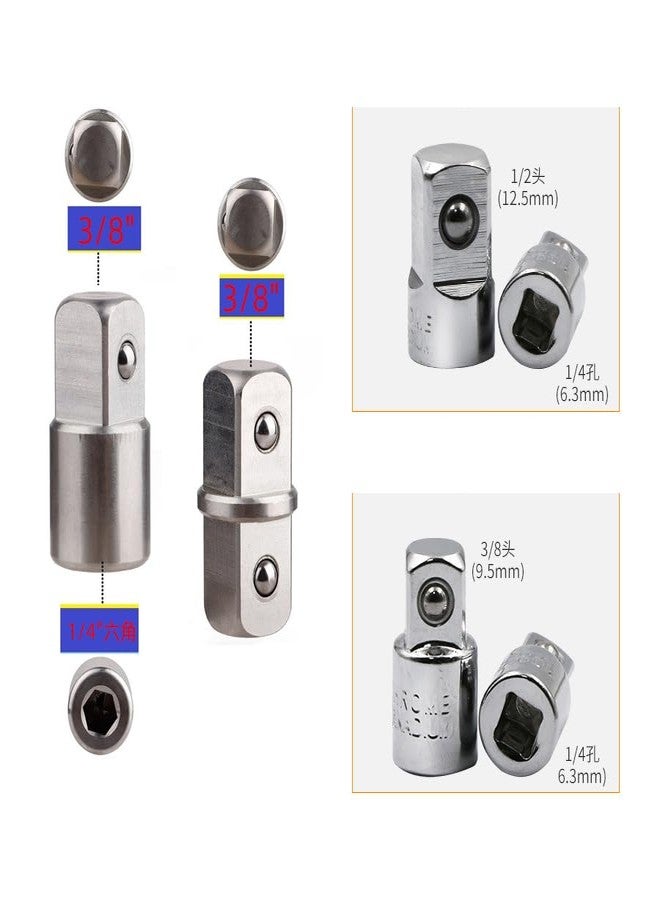 TorSor 3 Pack Impact Socket Adapter Set Joint Chrome 3/8" Coupler + 3/8" to 1/4" + 1/2" to 1/4" Extension Converter Reducer for Wrench Ratchet Driver Bit Drill Car Maintenance Construction Work - Image 4