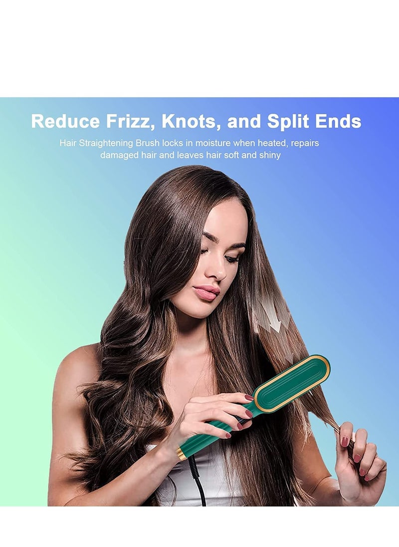SYOSI - Hair Straighteners for Women Multifunctional Ionic Hair Beard Straightener Brush Fast Heating and Adjustable Temperature Electric Hair Straightening Styler Tools for Home and Travel - Image 1