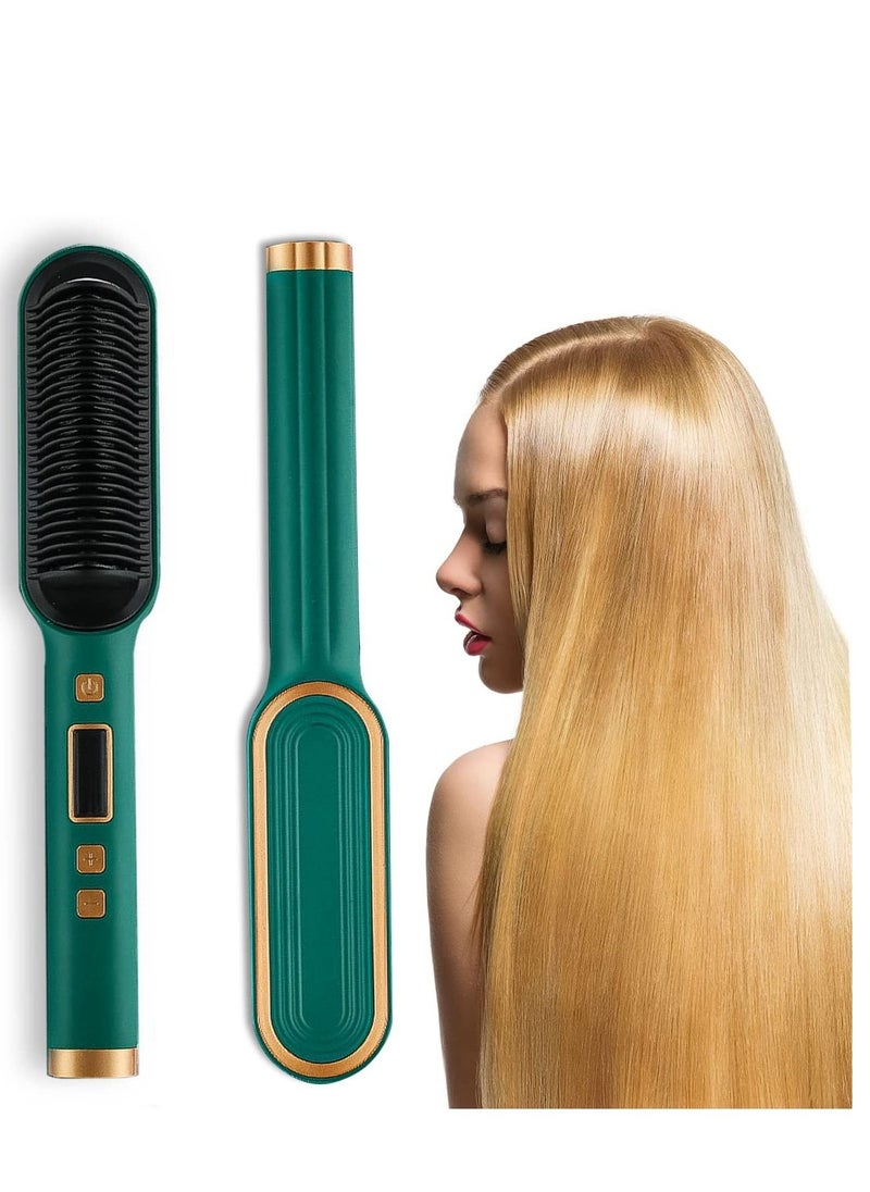 SYOSI - Hair Straighteners for Women Multifunctional Ionic Hair Beard Straightener Brush Fast Heating and Adjustable Temperature Electric Hair Straightening Styler Tools for Home and Travel - Image 1