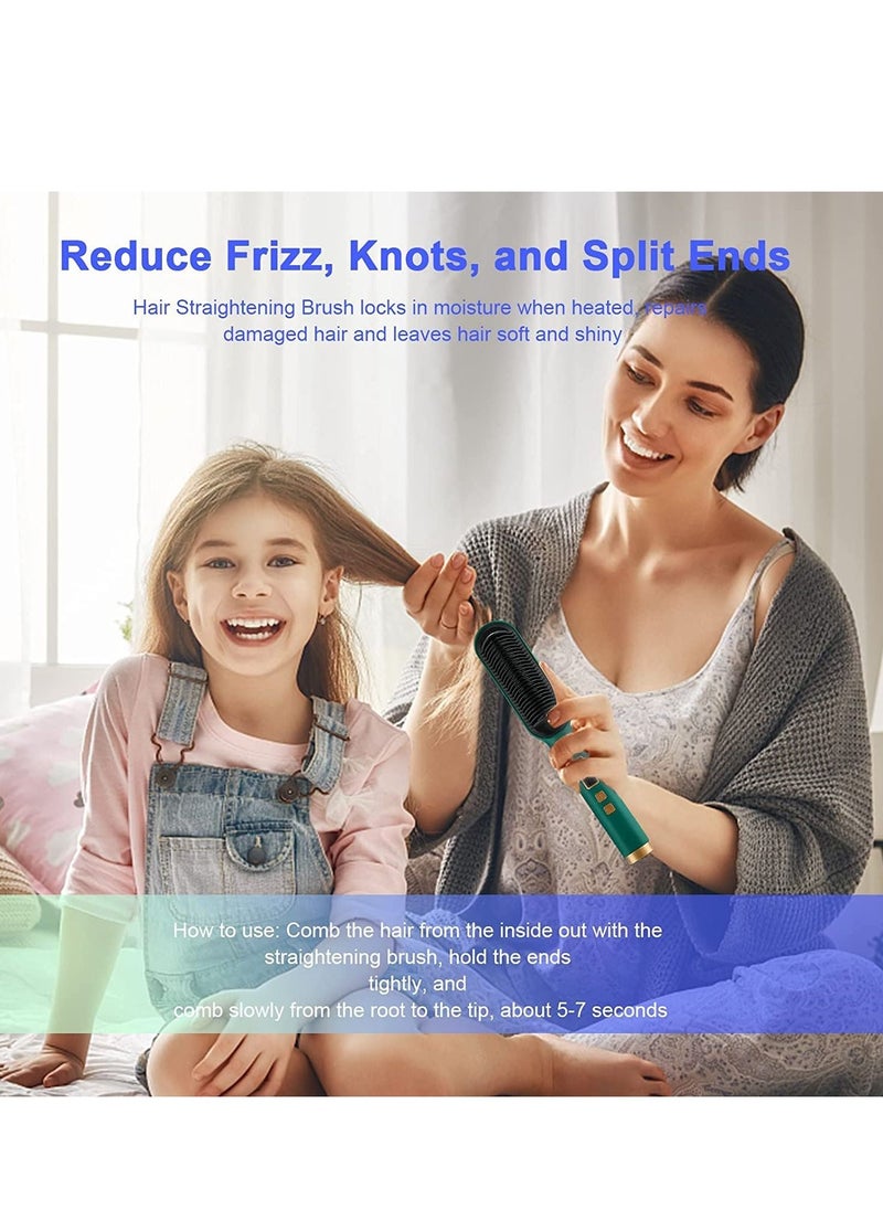 SYOSI - Hair Straighteners for Women Multifunctional Ionic Hair Beard Straightener Brush Fast Heating and Adjustable Temperature Electric Hair Straightening Styler Tools for Home and Travel - Image 1