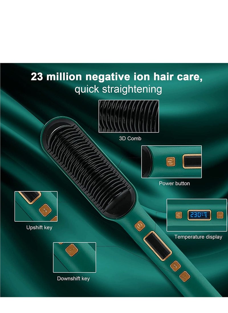 SYOSI - Hair Straighteners for Women Multifunctional Ionic Hair Beard Straightener Brush Fast Heating and Adjustable Temperature Electric Hair Straightening Styler Tools for Home and Travel - Image 1
